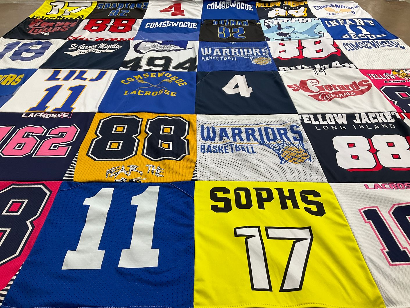 T-shirt quilt featuring warriors basketball team, warriors lacrosse team by Michele from NY