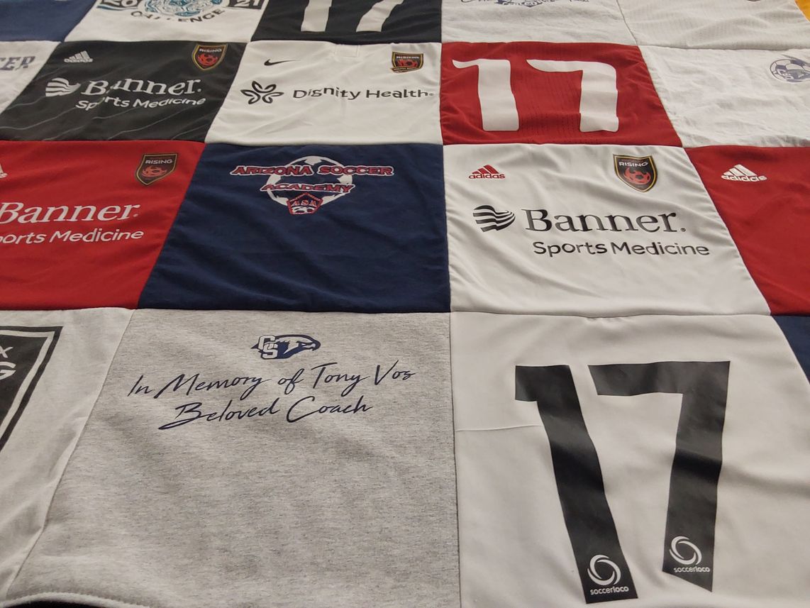 T-shirt quilt featuring arizona rising by Ava from AZ