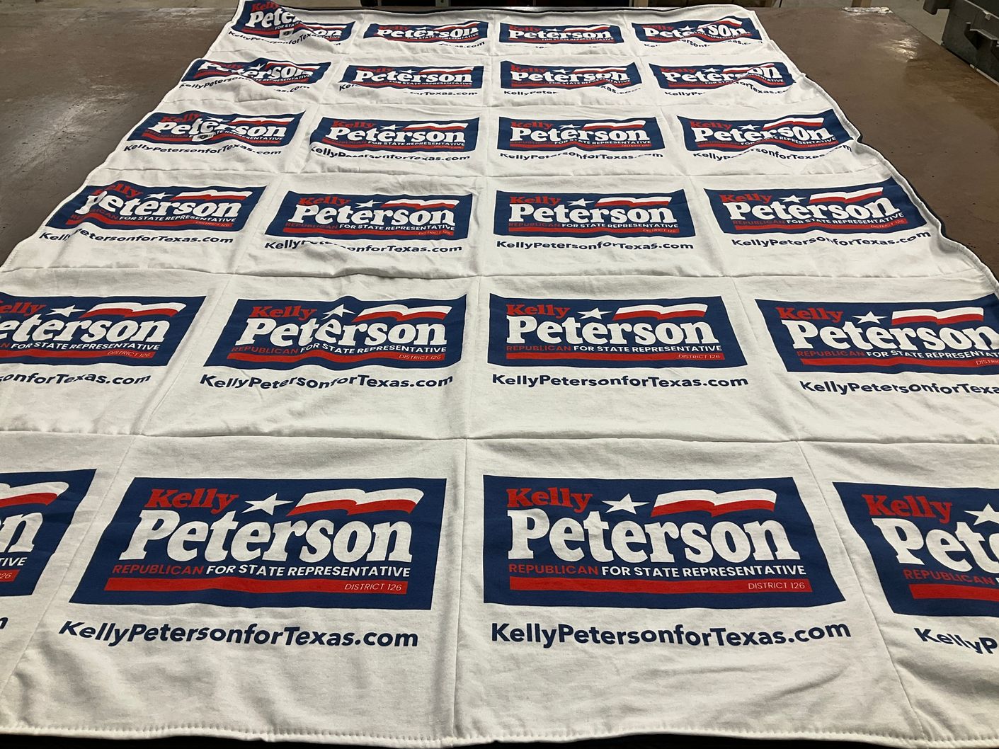 T-shirt quilt with politics, election themes by Kelly from TX
