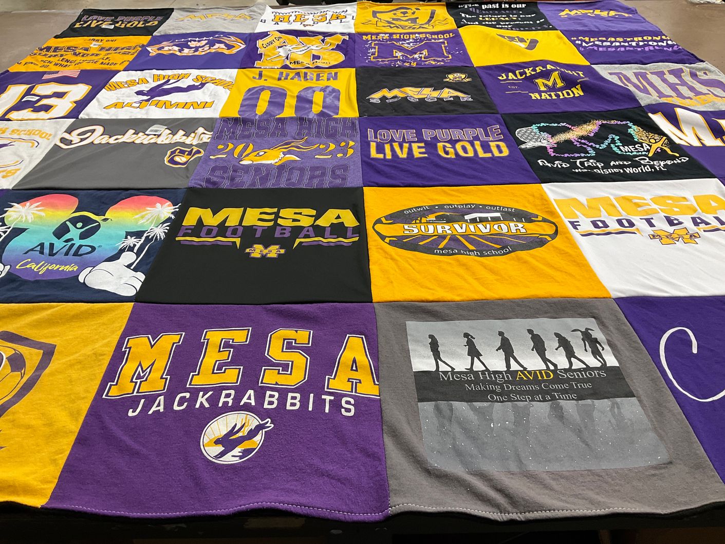 T-shirt quilt featuring mesa jackrabbits by T.J. from AZ