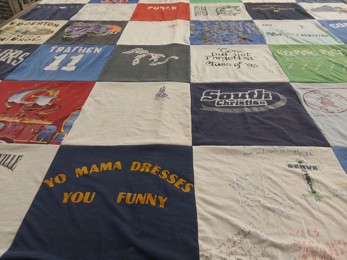 T-shirt quilt from south christian high school by Patricia from MI