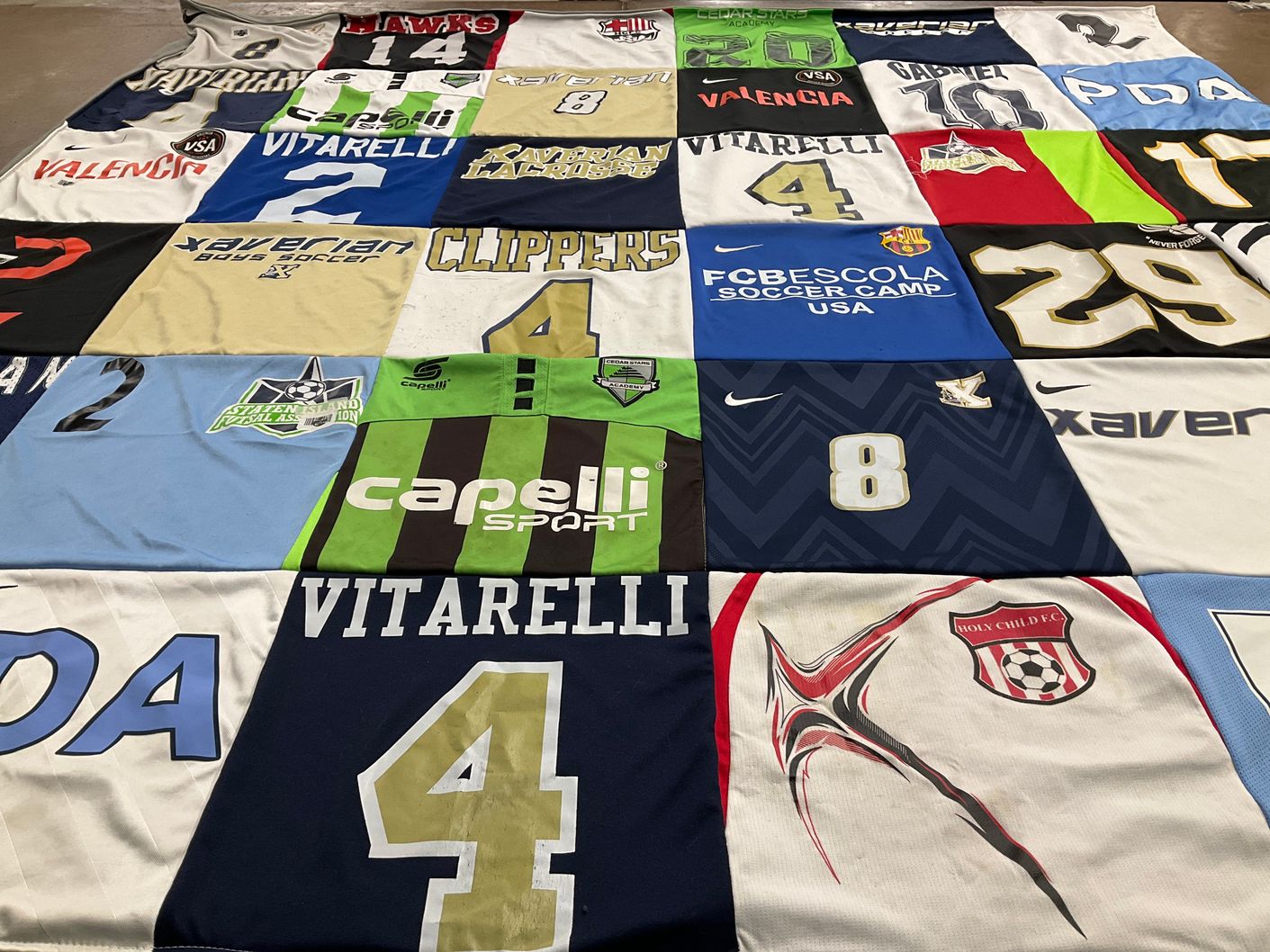 T-shirt quilt from xaverian high school by Marissa from NY