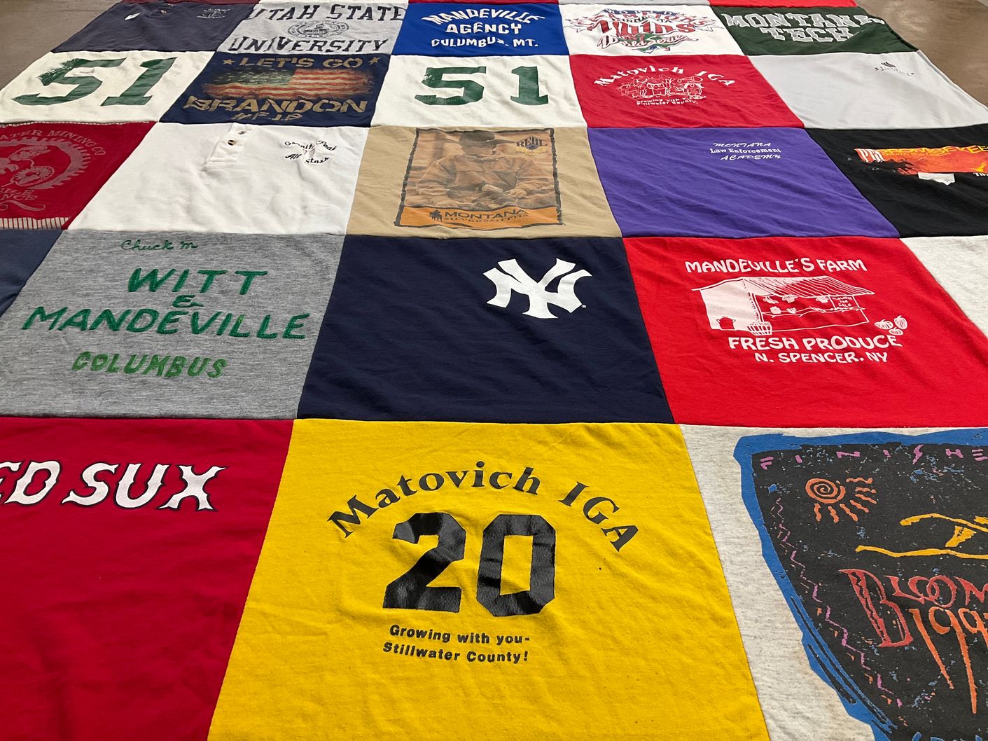 T-shirt quilt featuring new york yankees by Jim from MT