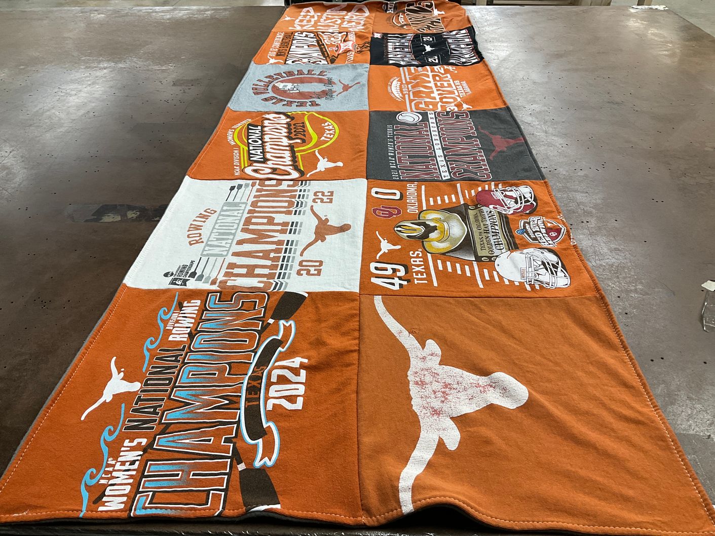 T-shirt quilt featuring university of texas at austin, texas longhorns by Donna from TX
