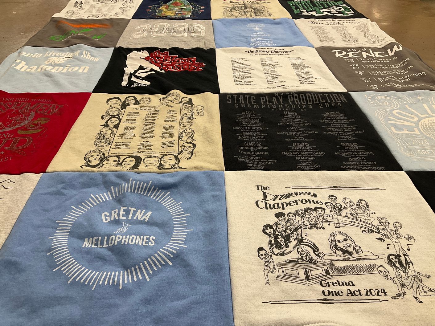 T-shirt quilt from gretna high school by Mary Ellen from NE