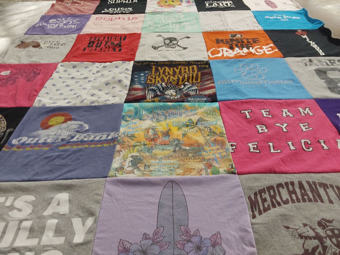 T-shirt quilt from merchantville high school by Christine from NJ