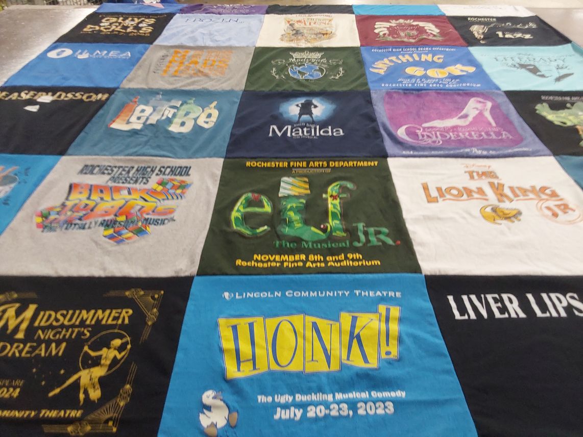 T-shirt quilt from rochester high school by Stephanie from IL