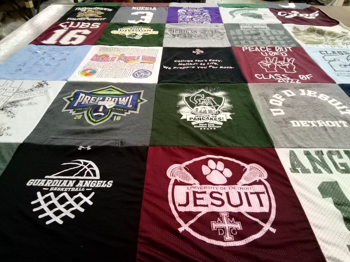 T-shirt quilt featuring guardian angels basketball by Shannon from MI