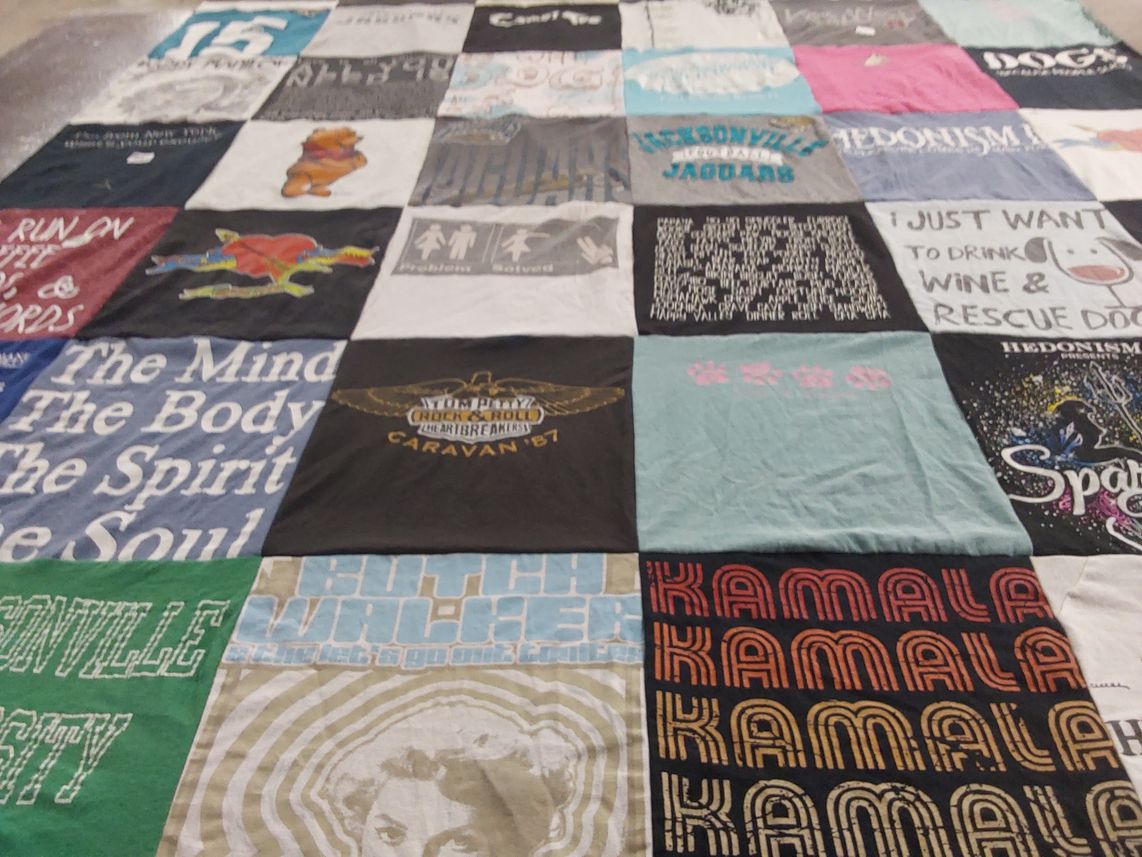 T-shirt quilt from jacksonville university by Jen from NV