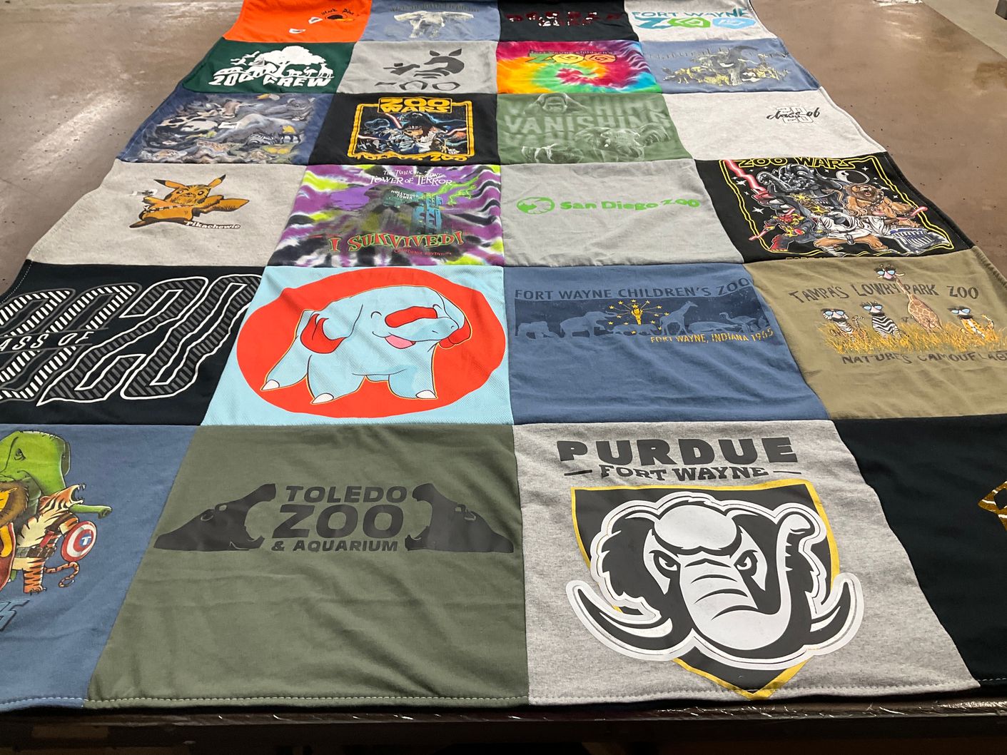 T-shirt quilt from purdue university fort wayne by Beth from IN
