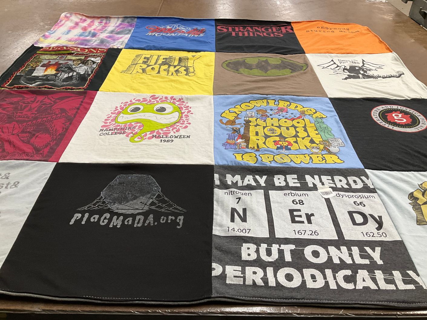 T-shirt quilt from hampshire college by Ethan from RI