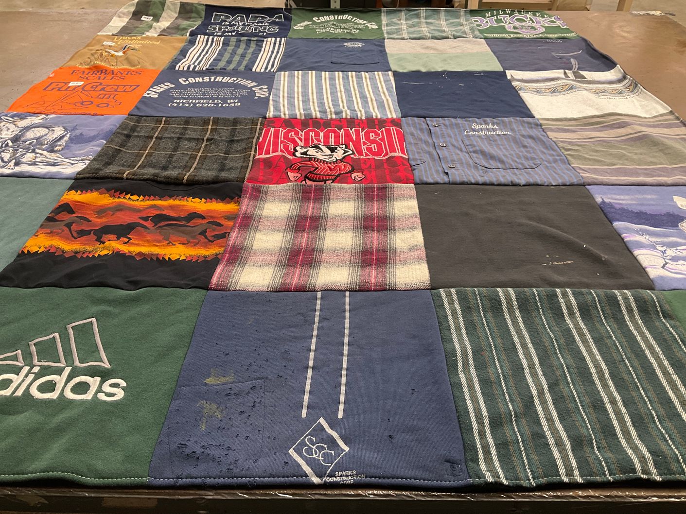 T-shirt quilt from university of wisconsin by Laurelle from WI