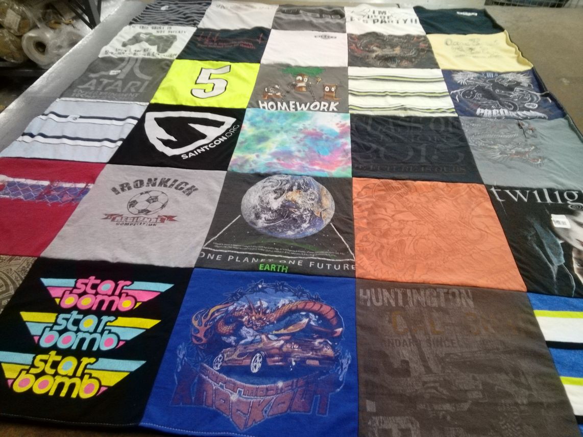 T-shirt quilt from huntington college by David from UT