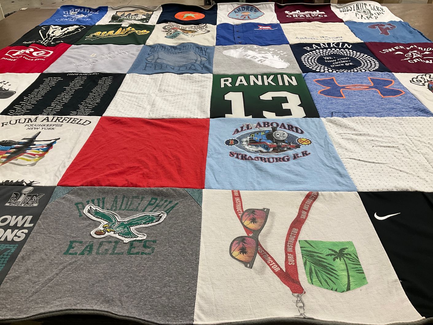 T-shirt quilt featuring philadelphia eagles by abby from PA