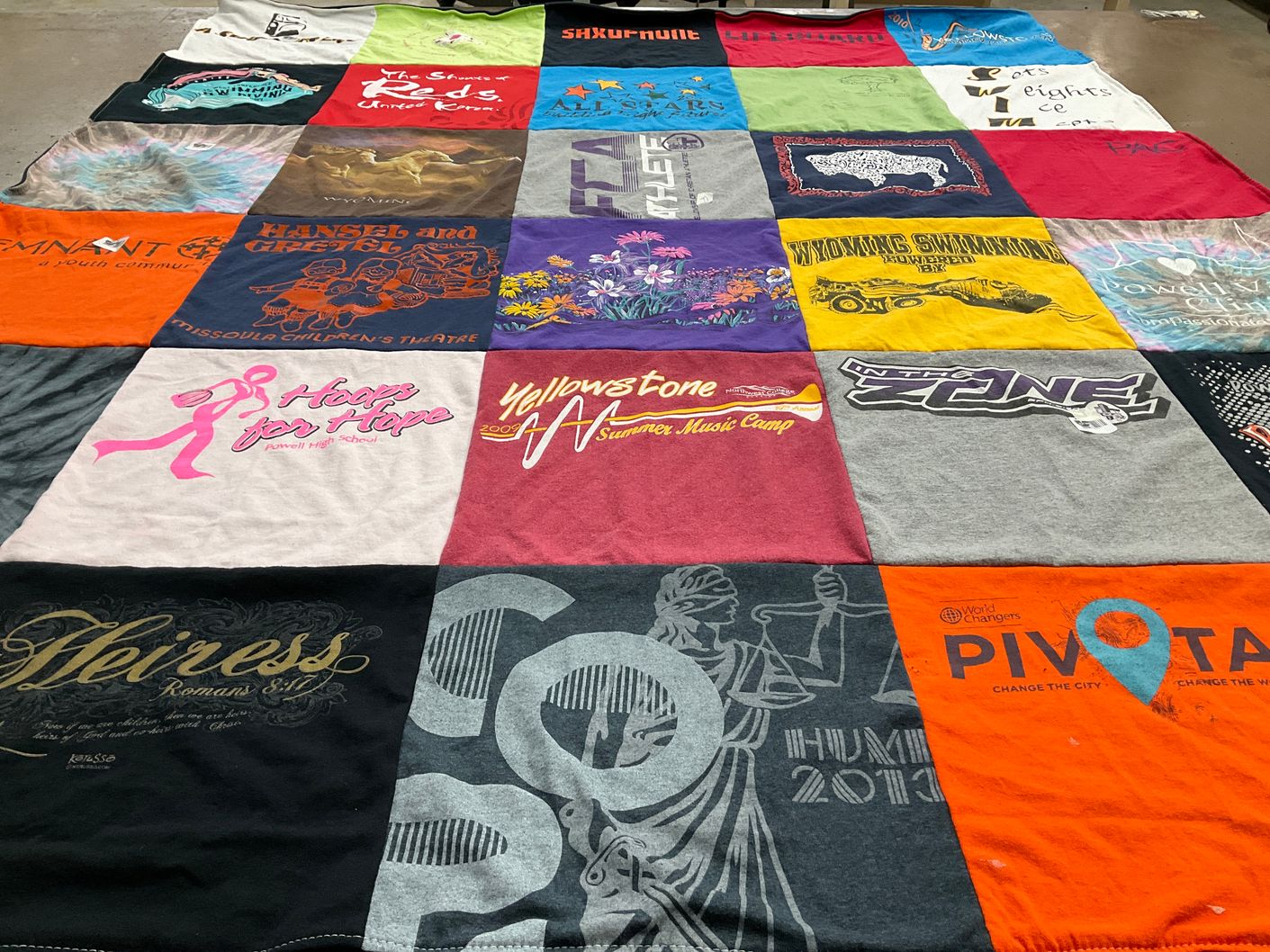 T-shirt quilt from powell high school by Kari from WY