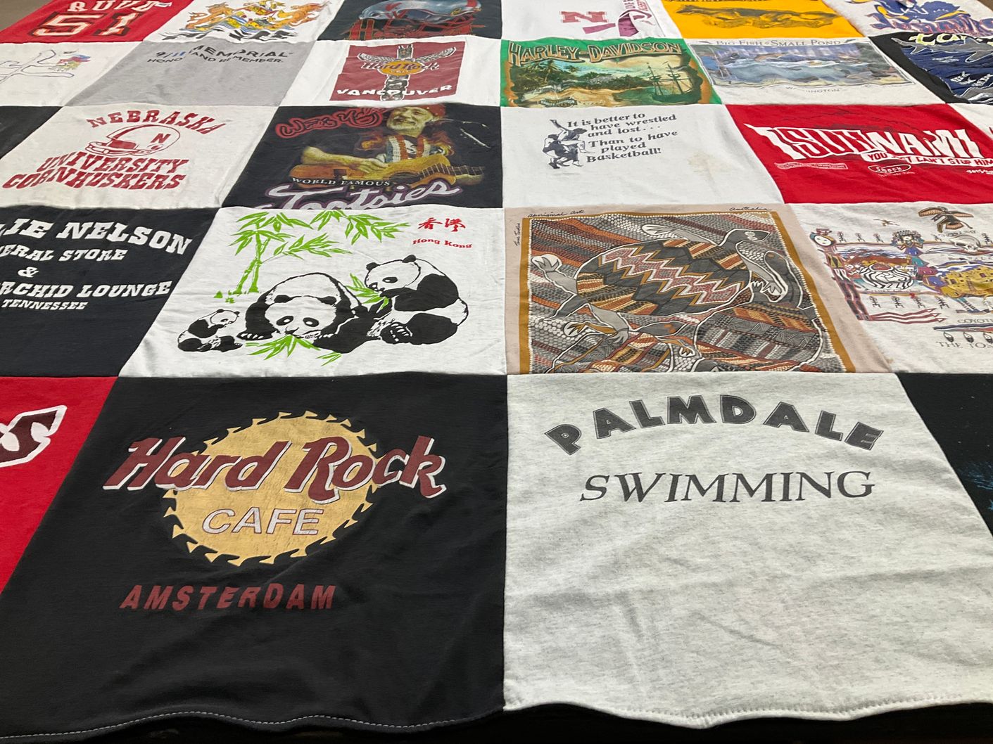T-shirt quilt from nebraska university, palmdale swimming by Jessika from CA