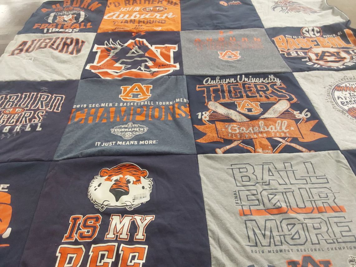 T-shirt quilt featuring auburn tigers by Stephanie from AL