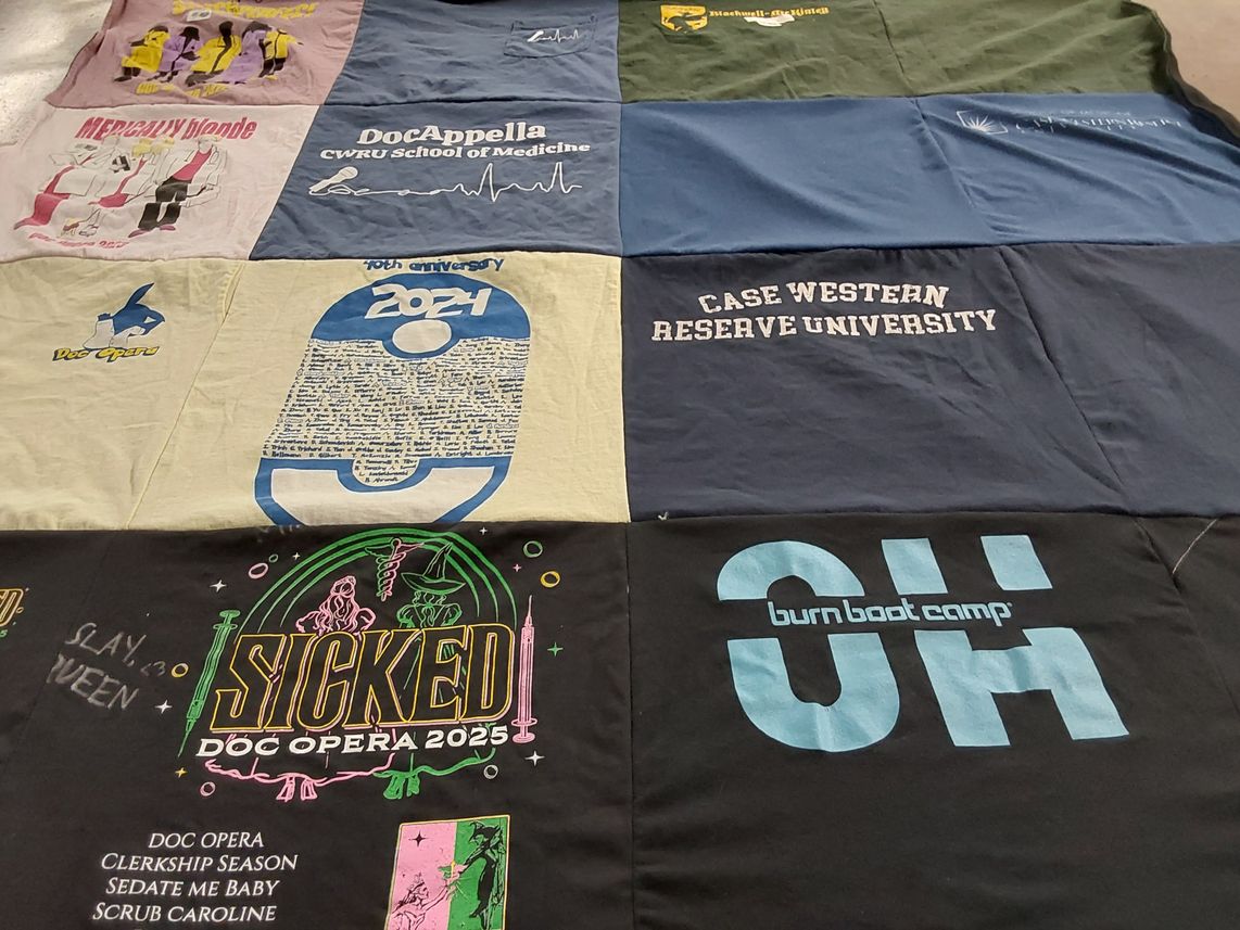 T-shirt quilt from case western reserve university by Margaret from CA