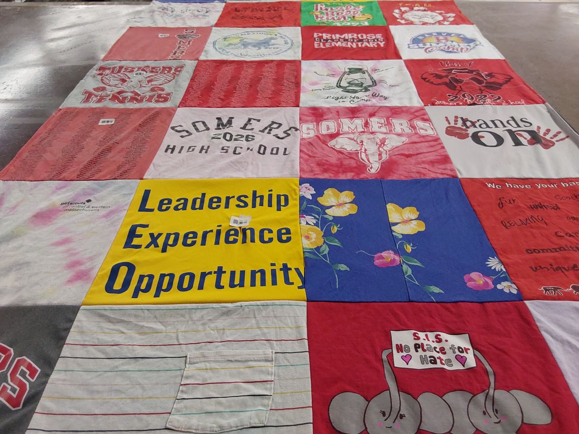 T-shirt quilt from somers high school by Karen from NY