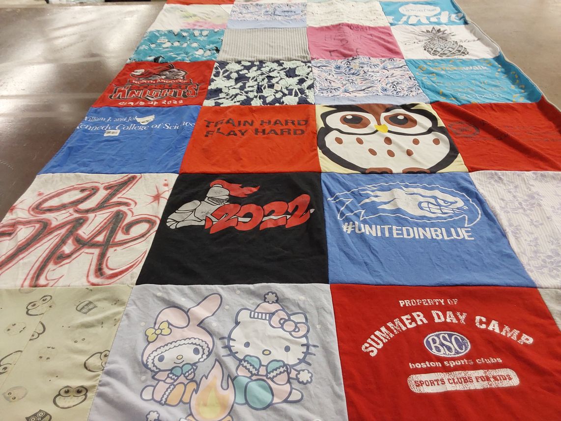 T-shirt quilt featuring knights by Solyman from MA