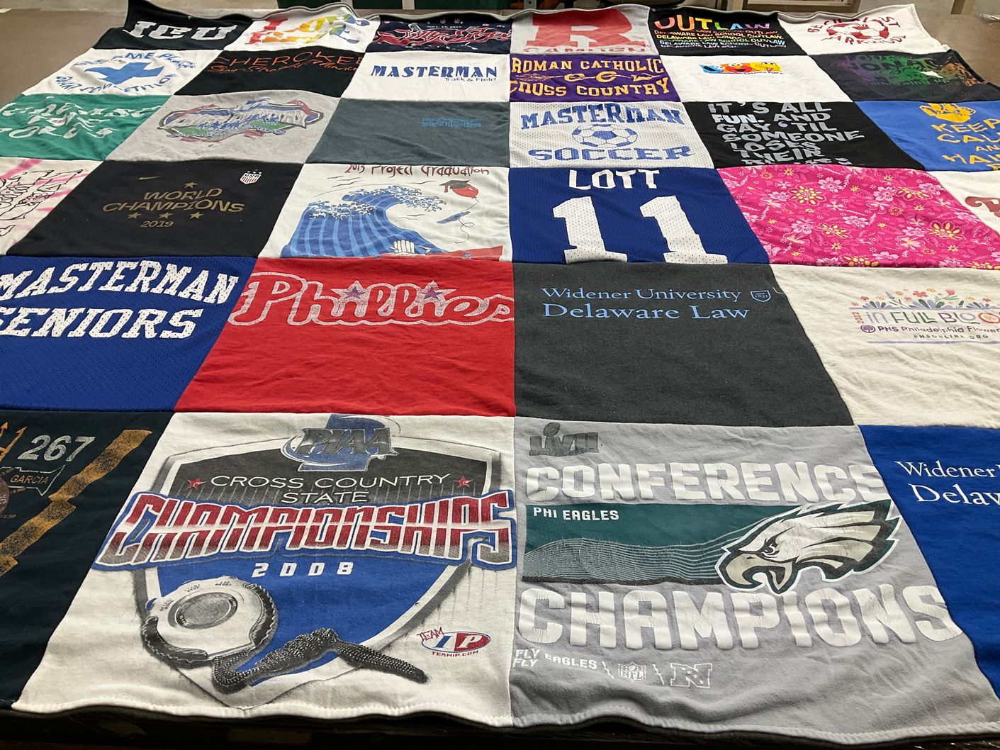 T-shirt quilt featuring philadelphia phillies, philadelphia eagles by jessica from NJ