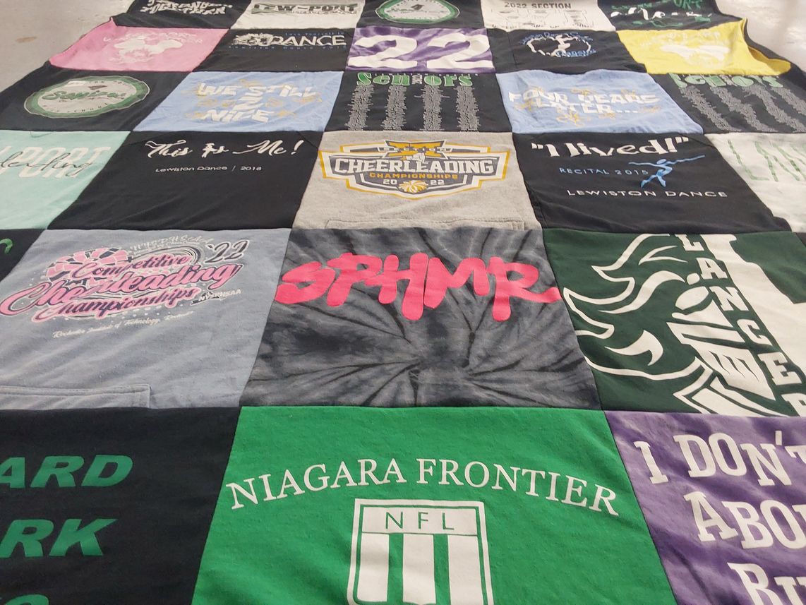 T-shirt quilt featuring niagara frontier high school by Heather from NY