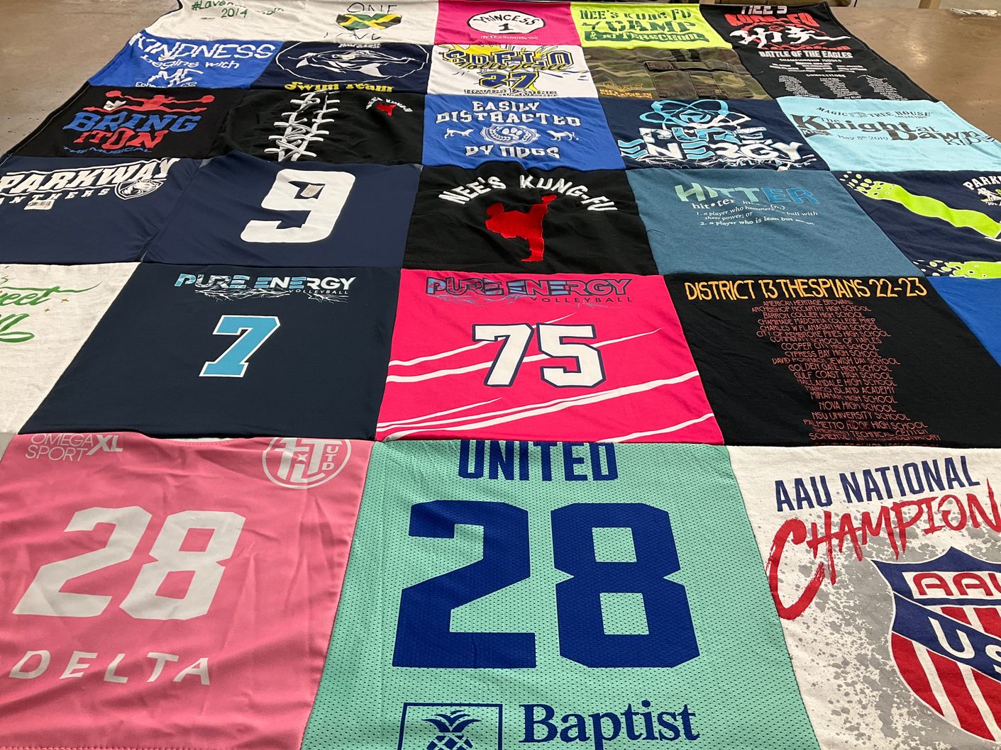 T-shirt quilt featuring parkway lions by Nichole from FL