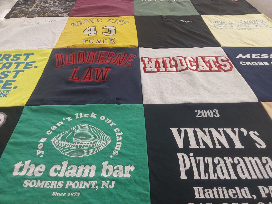 T-shirt quilt featuring wildcats by Evie from PA