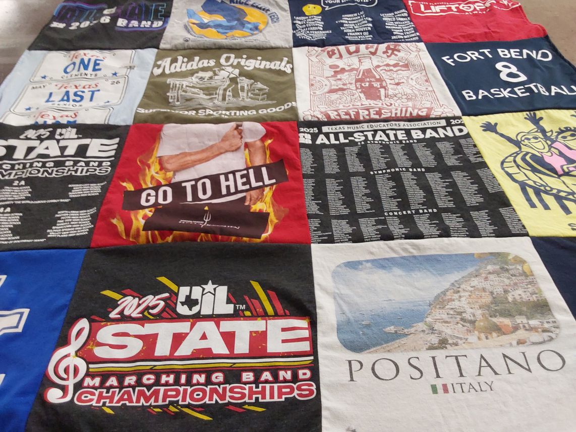 T-shirt quilt from fort bend high school by Feifan from TX