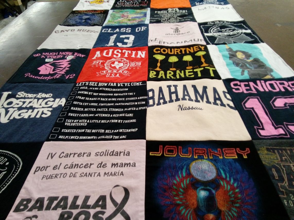 T-shirt quilt from austin university by Anna from MA