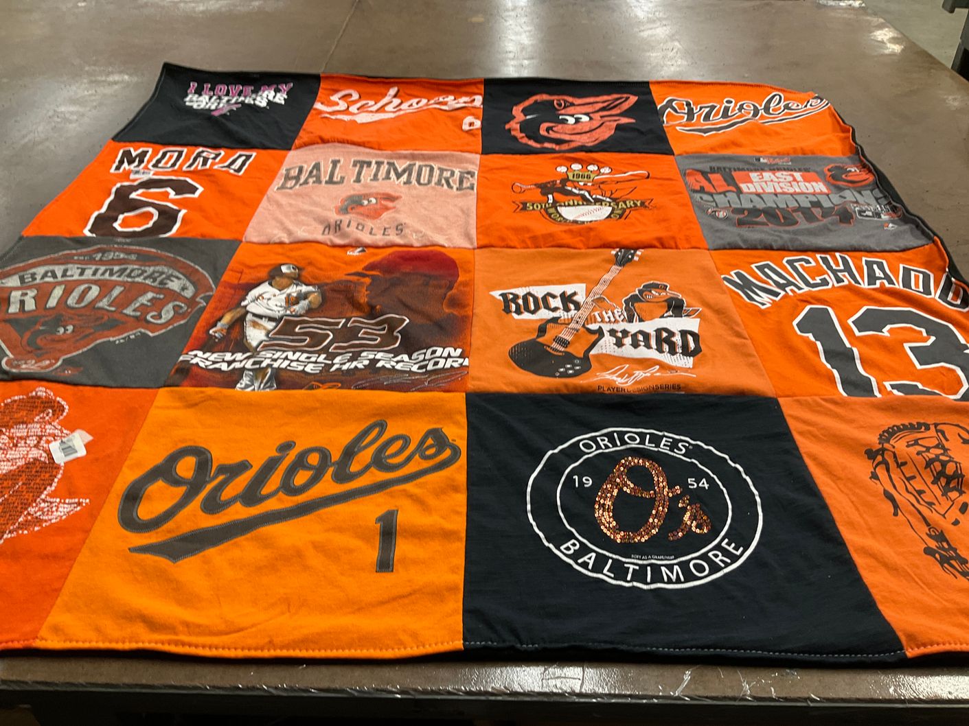 T-shirt quilt featuring baltimore orioles by Aura from MD