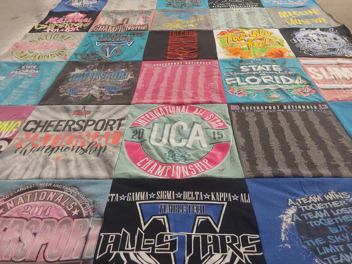 T-shirt quilt from tumble tech university by Angela from FL