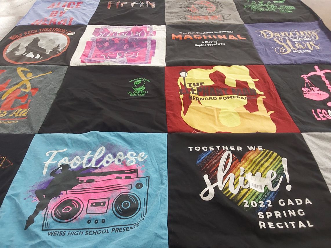 T-shirt quilt from weiss high school by Rachel from TX