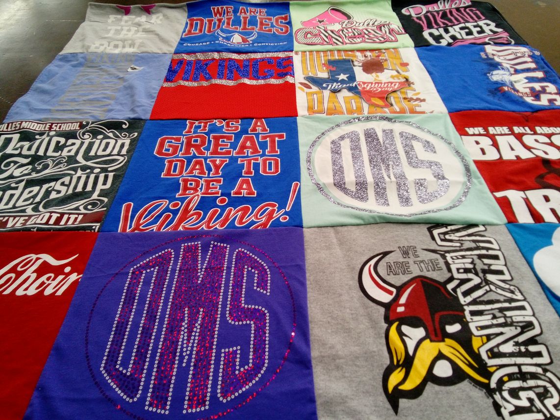 T-shirt quilt featuring dulles viking team by Holly from TX