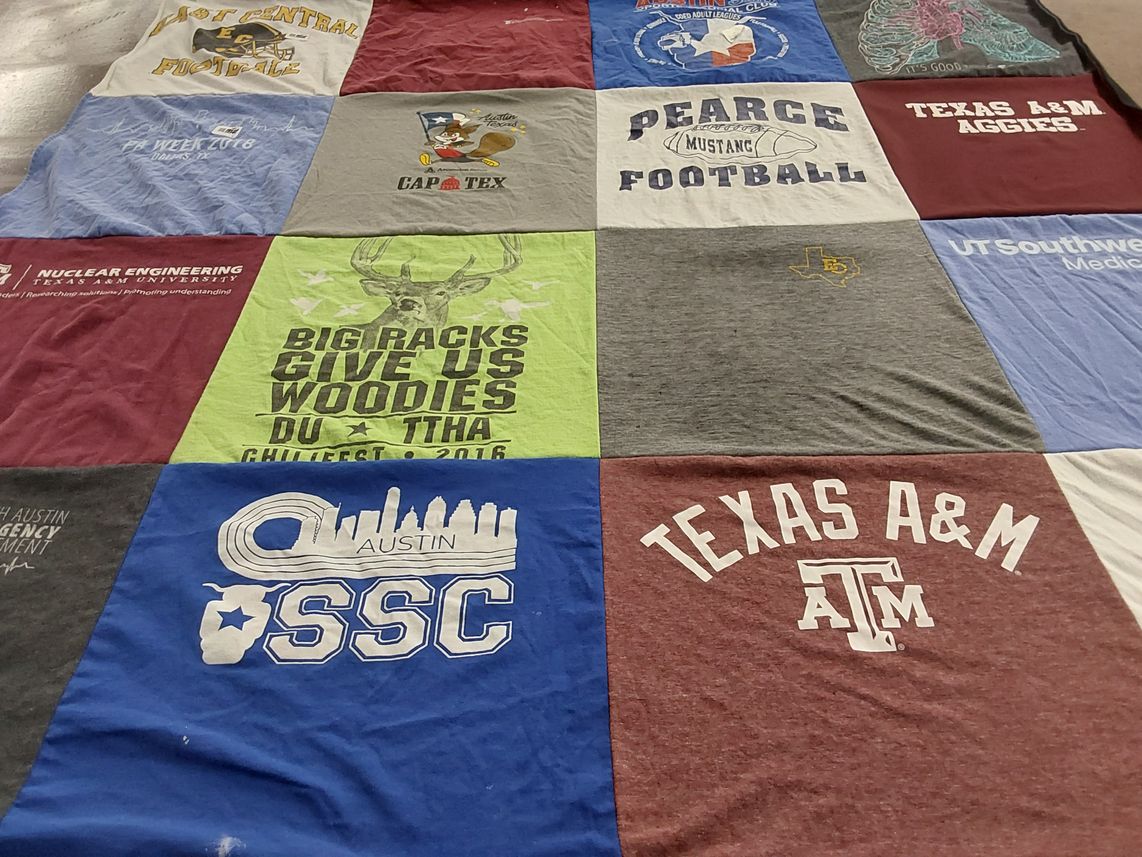 T-shirt quilt featuring pearce mustangs football by Carson from TX