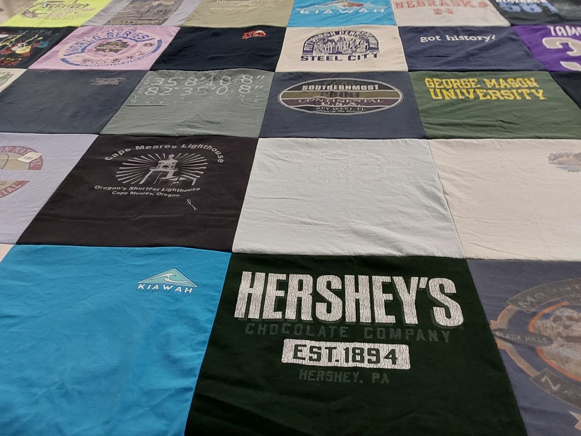 T-shirt quilt from george mason university by Martha from TN