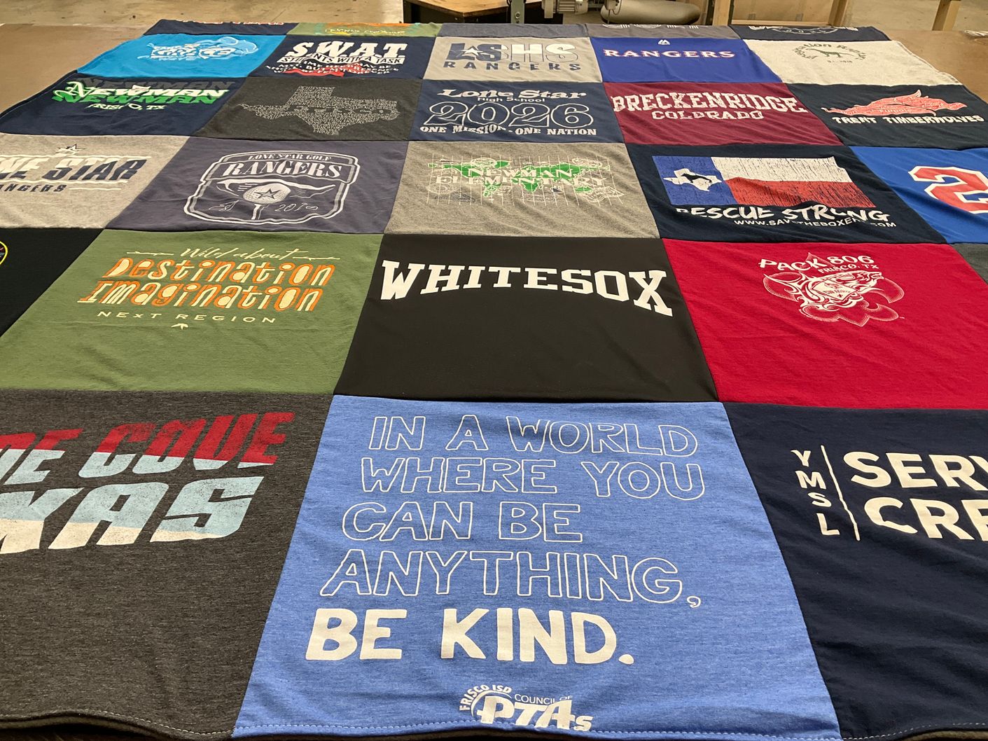 T-shirt quilt featuring whitesox, rangers by Heidi from TX
