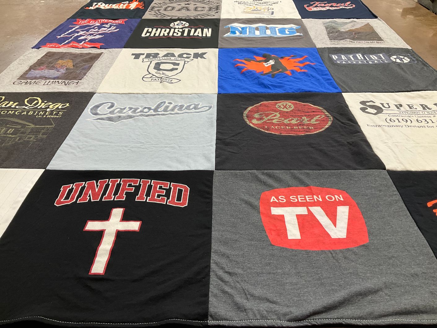 T-shirt quilt featuring patriot basketball by Katrina from CA