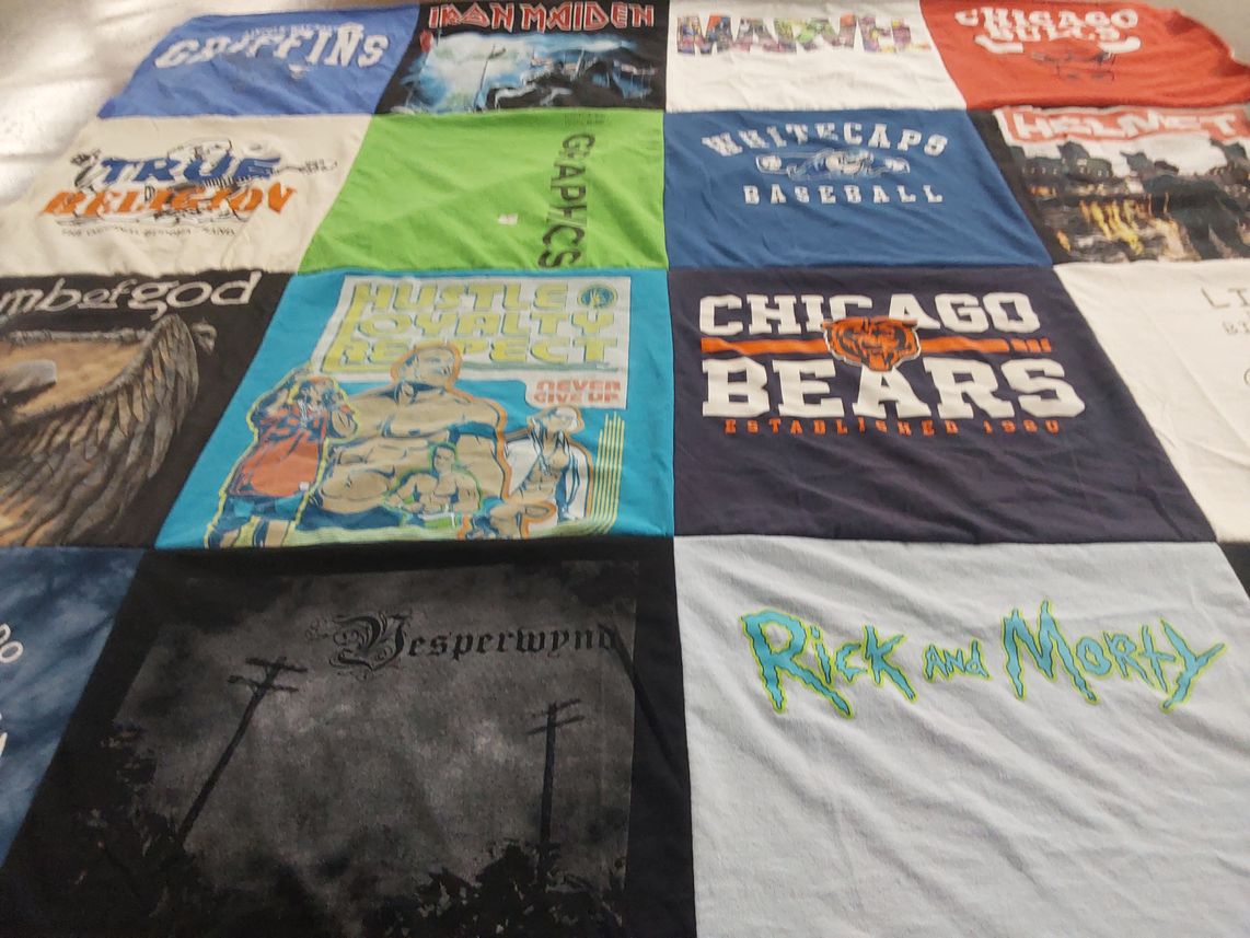 T-shirt quilt featuring chicago bears by Debra from MI