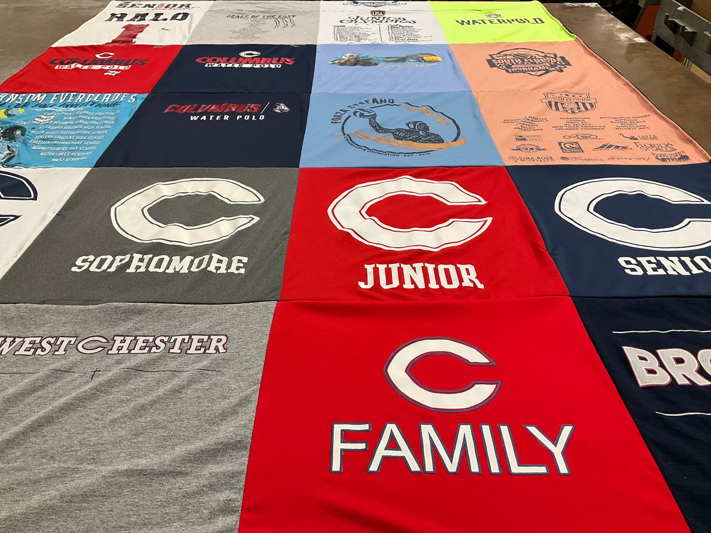T-shirt quilt from columbus high school by Raul from FL