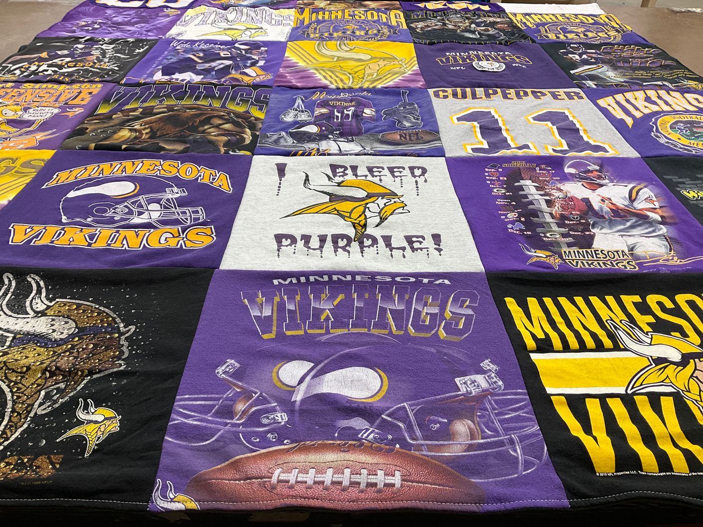 T-shirt quilt featuring minnesota vikings by Jimmy from MA