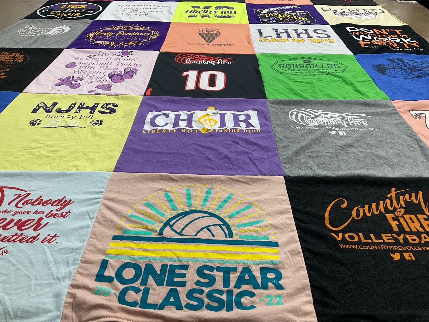 T-shirt quilt from liberty hill junior high school, liberty hill high school by Mariah from TX