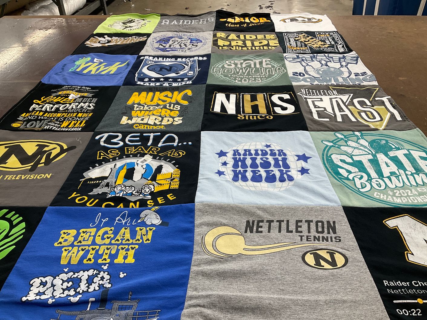 T-shirt quilt from nettleton high school by Bethany from AR