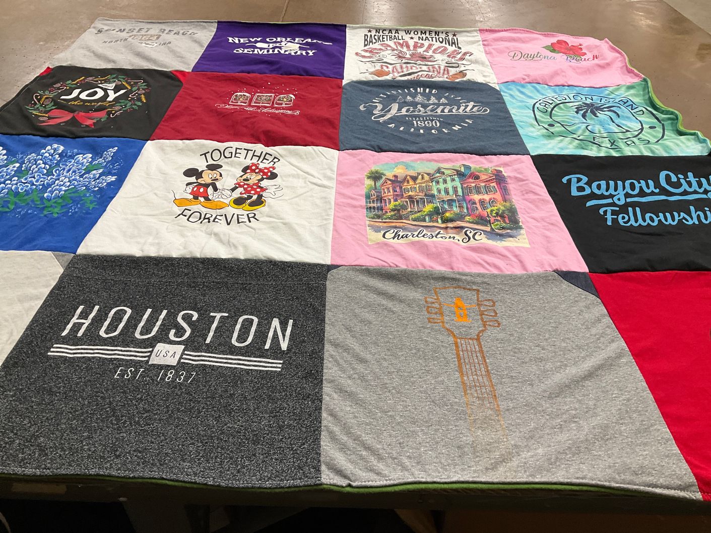 T-shirt quilt from new orleans seminary by Chris from TX