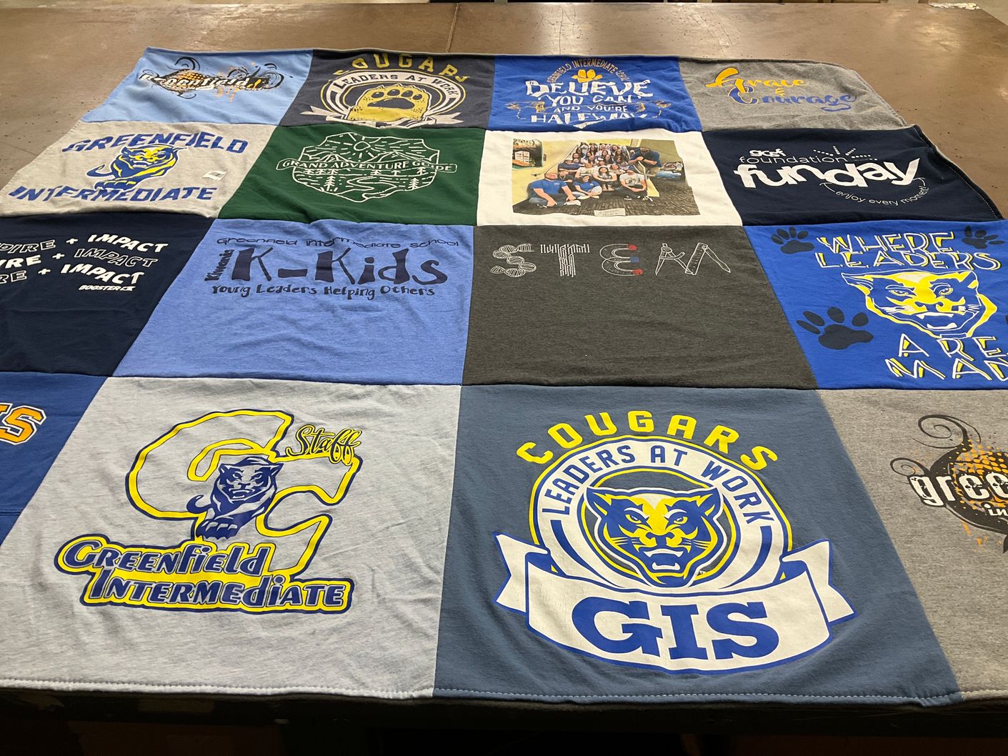 T-shirt quilt featuring cougars by Claudia from IN