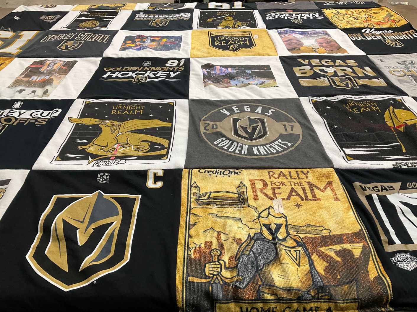 T-shirt quilt featuring vegas golden knights by Anna from NV