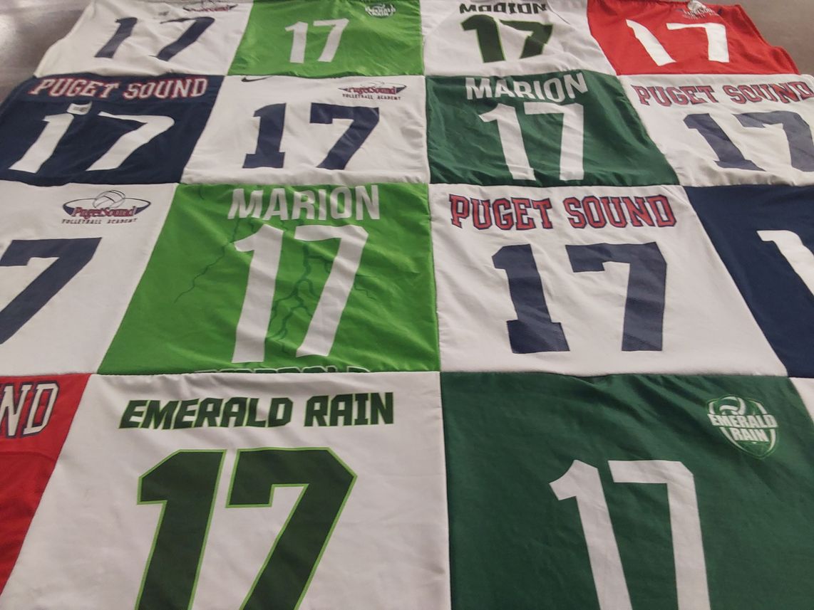 T-shirt quilt from puget sound university, marion college by Jeremy from WA