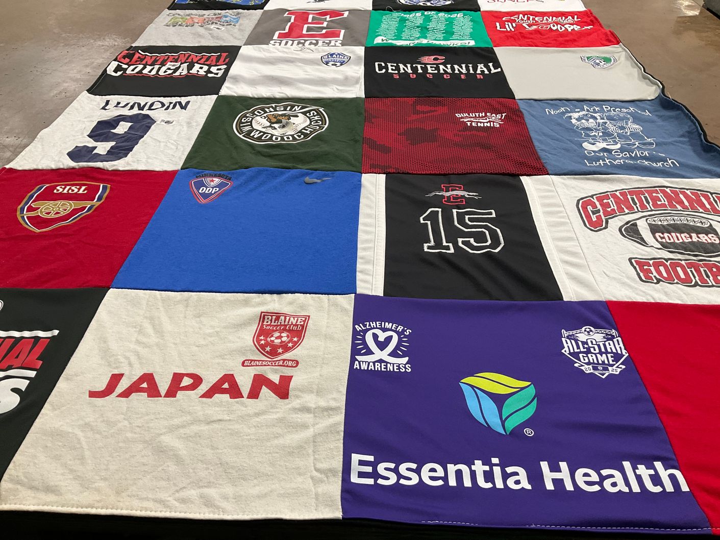 T-shirt quilt featuring centennial cougars football, centennial cougars soccer by Ginger from MN