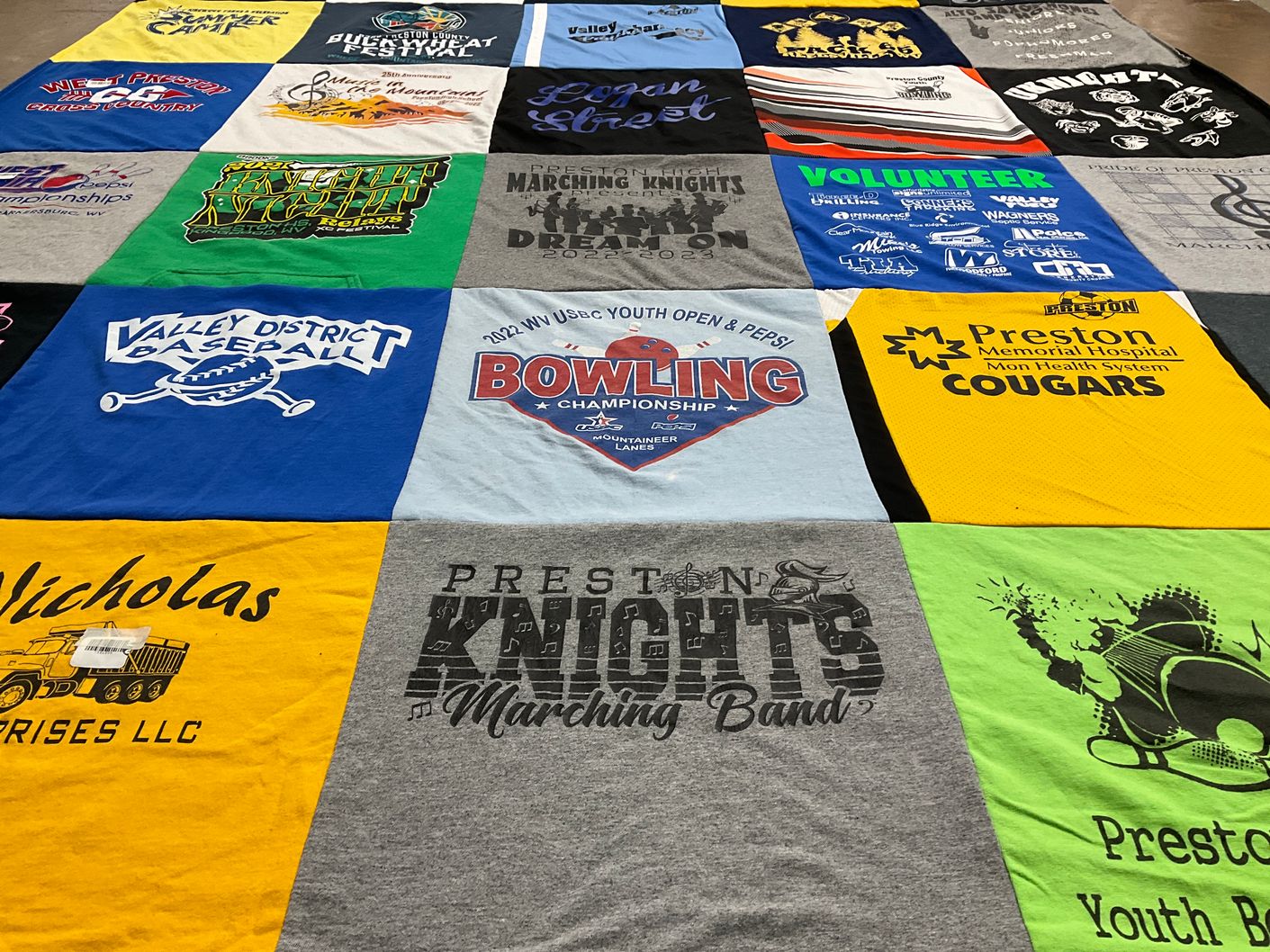 T-shirt quilt featuring preston knights marching band, preston cougars by Crystal from WV