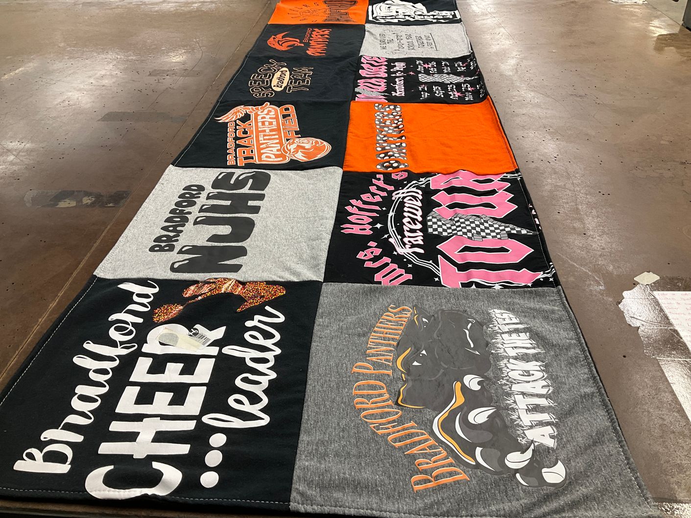 T-shirt quilt featuring bradford panthers by Becki from IL